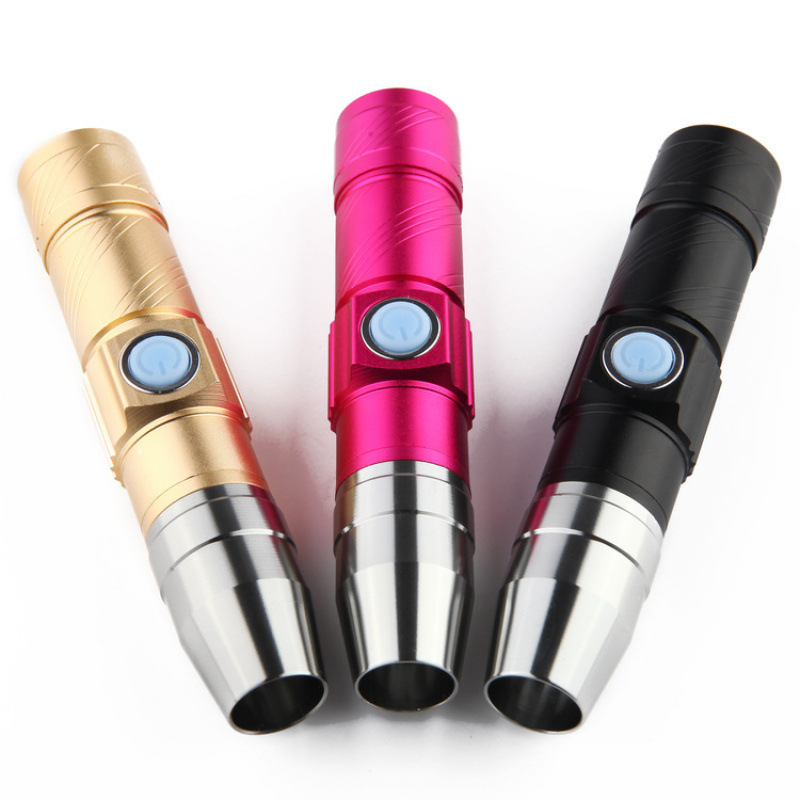 Picture of 365Nm Purple Flashlight Facial Mask Cosmetics USB Rechargeable Fluorescent Agent Flashlight to Detect External Rays