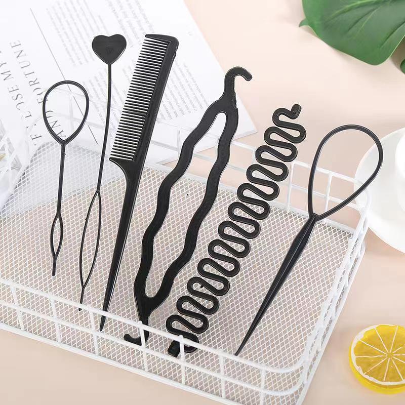 Picture of Korean-style fashion hair portable hair curler six-piece set hair pulling pin ball head flower brace hair styling tool