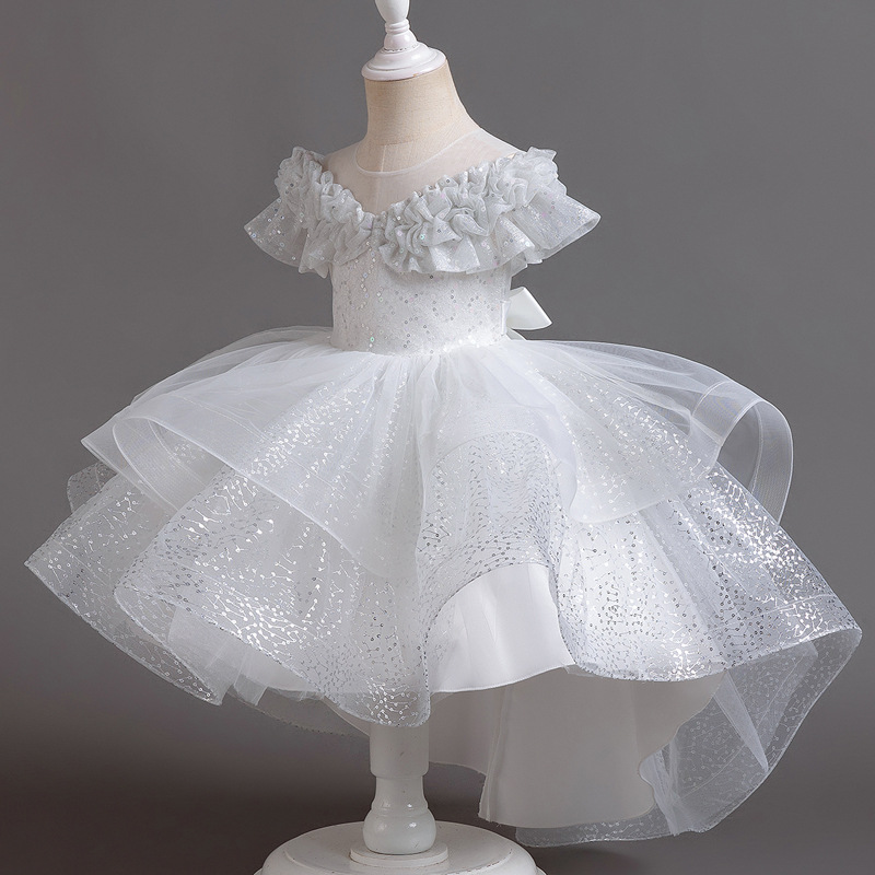 Cross-border Flower Girl High-end Dress Dress Girl's Wedding Hosting Dress Children's Princess Dress Banquet Piano Performance Dress