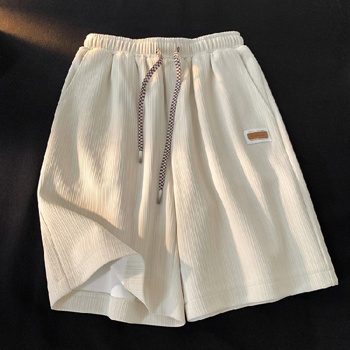 Picture of Ice Silk Half Shorts Women's Summer Outer Wear Sports Casual Elastoic High Waist Loose All-match Home Wide Leg Pants Mid-length Pants
