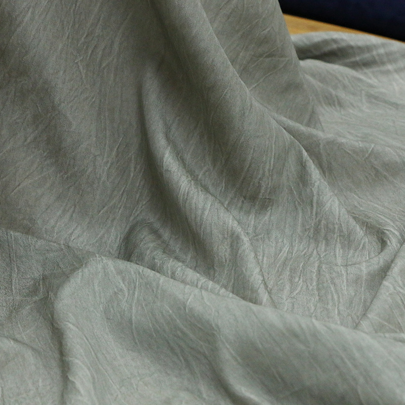 12 Mmi Tussah Silk Cotton Crepe Embossed Pleated Texture Silk Fabric Cold Dye Dirty Dye Fried Color Designer Fabric