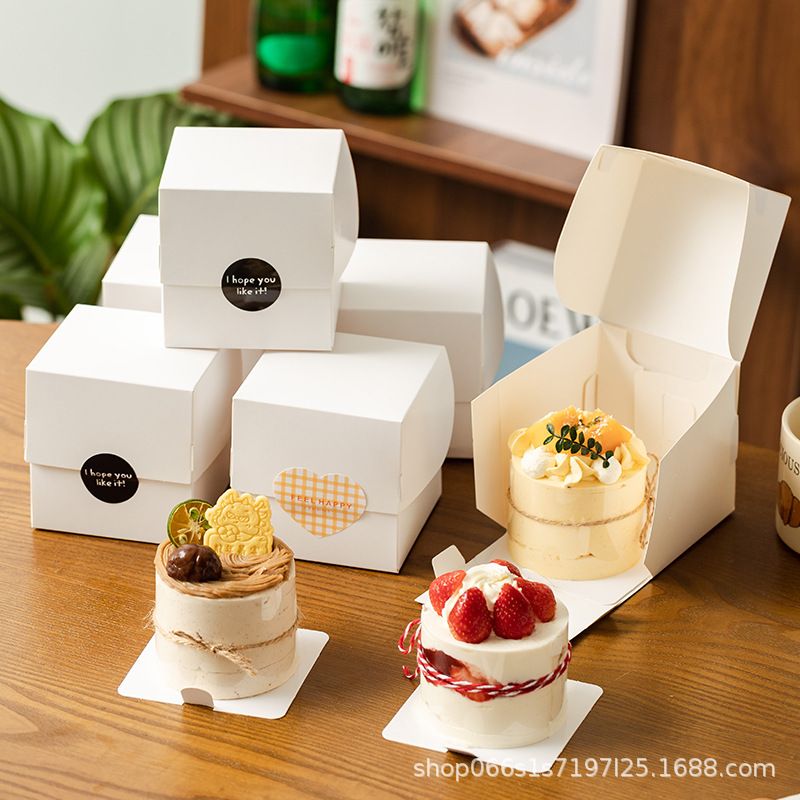Cake Box packing box Mini small 23-inch dessert cut 4-inch Basque baking French Western pastry packing box