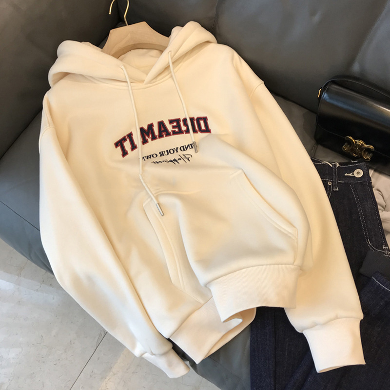 Picture of Sweatshirt Women's 2025 Spring & Fall New Trendy Brand Design Niche Loose Elegant Fleece-Lined Korean Style Hooded Export Sweatshirt