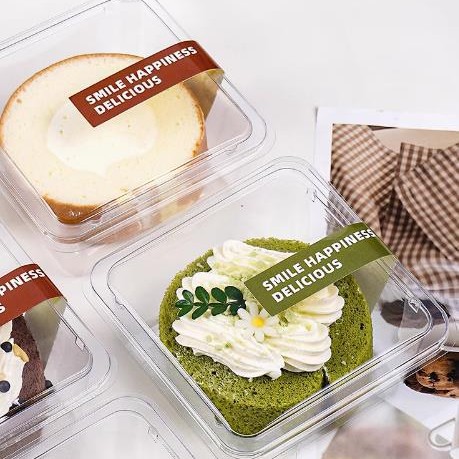 Cut Mousse Cake Packaging Box Single Swiss Roll Baked Dessert Popular Cake Roll Transparent Packaging Box