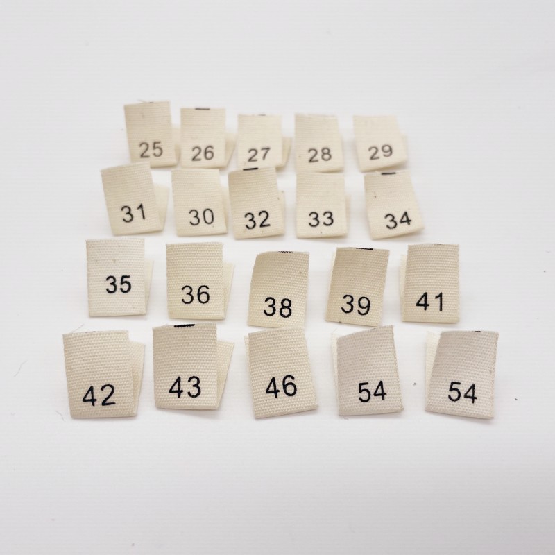in stock clothing size label golden ribbon number label women's clothing children's clothing code work number label half-folded cut label clothing cloth label