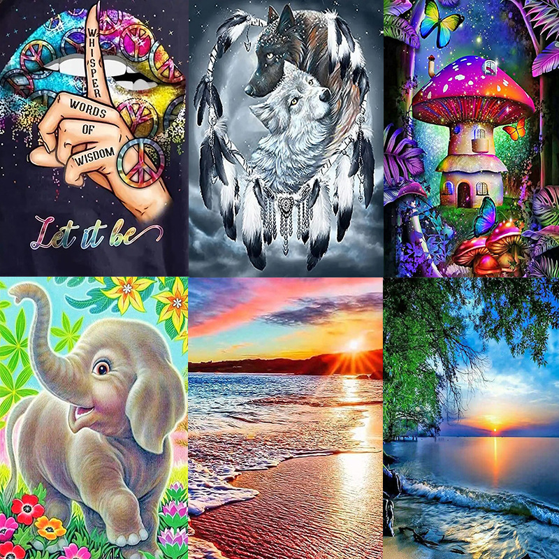Cross-border new DIY Diamond painting kit 5D full diamond cross stitch landscape series foreign trade exclusive for manufacturers supply