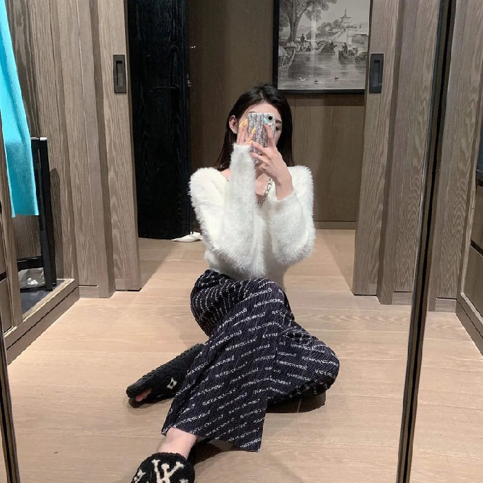 Picture of Cross-border Korean-style 2024 Summer New Hong Kong-style Letter Loose All-match Straight-tube Women's Casual High Waist Dape Trendy Pants