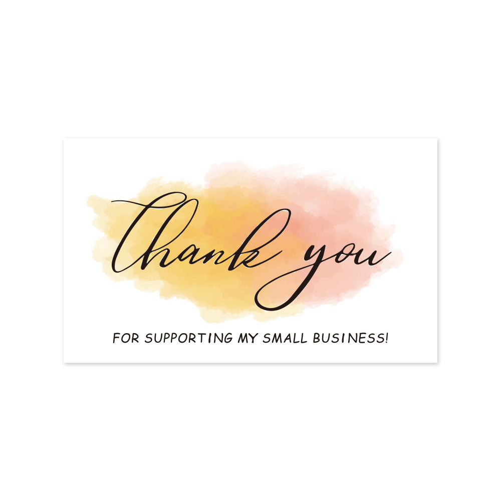 Picture of Amazon Cross-Border Wholesale Pink Thank You Card Coated Paper Card Thank You Gift Card Packaging Card