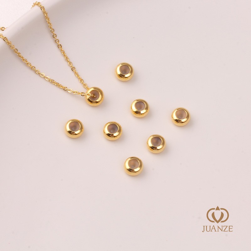 Picture of Bag gold color belt hanging without hanging silicone plug positioning adjustment round bead spacer handmade DIY hand necklace material accessories