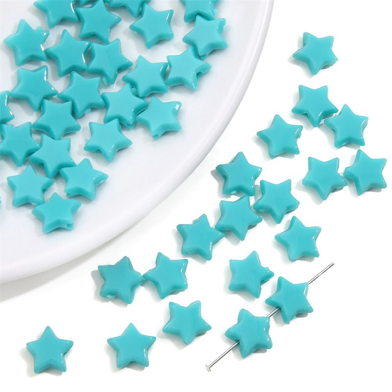 Picture of 10mm acrylic solid color five-pointed star beads beads DIY handmade bracelet necklace jewelry material accessories
