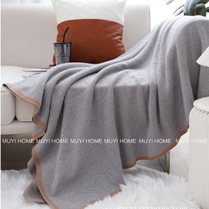Light Luxury Blanket Living Room Nap Sofa Blanket Cover Blanket Bed End Towel Pure Cotton Office First Class Aviation Blanket