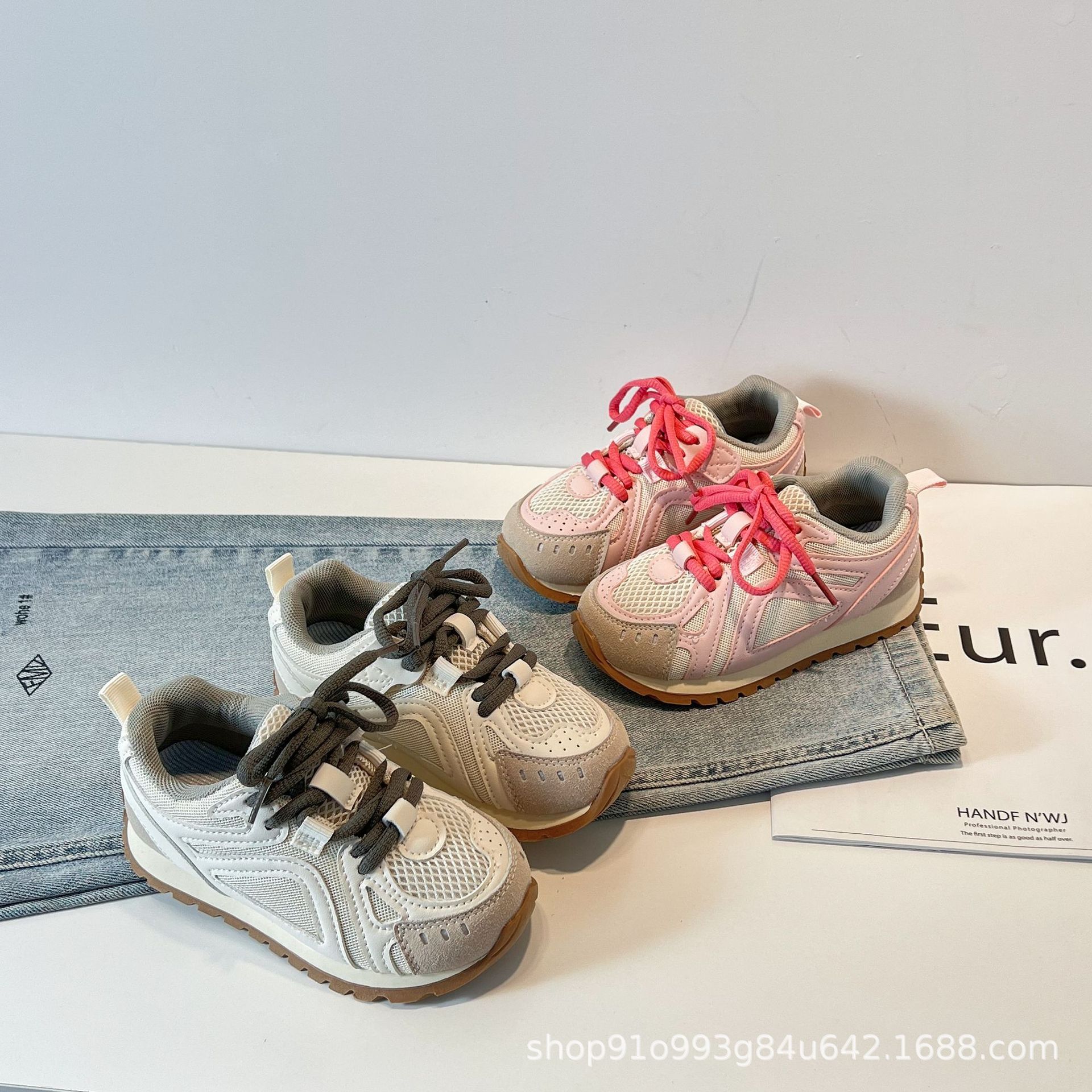 Lace Forrest Gump Shoes Girls' Sports Shoes 2025 Spring New Popular Moral Training Shoes Thick-Soled Mesh Running Casual Shoes