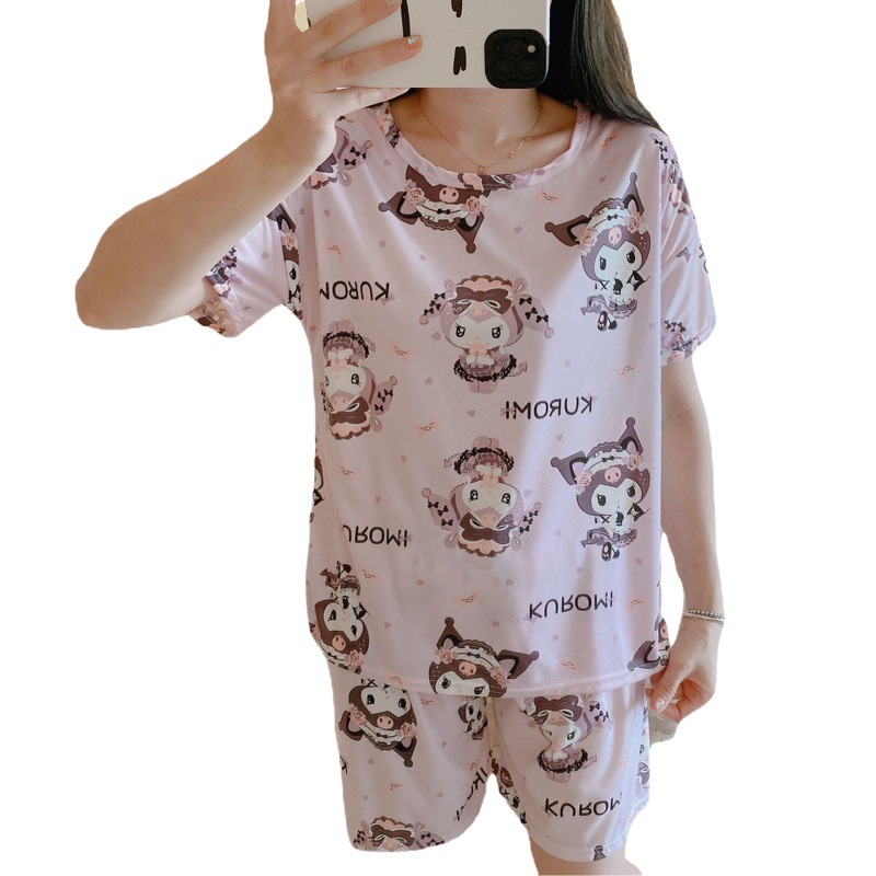New Arrival Pajamas Women's Summer Short-sleeved Pajamas Women's Korean-style Casual Cartoon Cute Loose Suit for Home Wear
