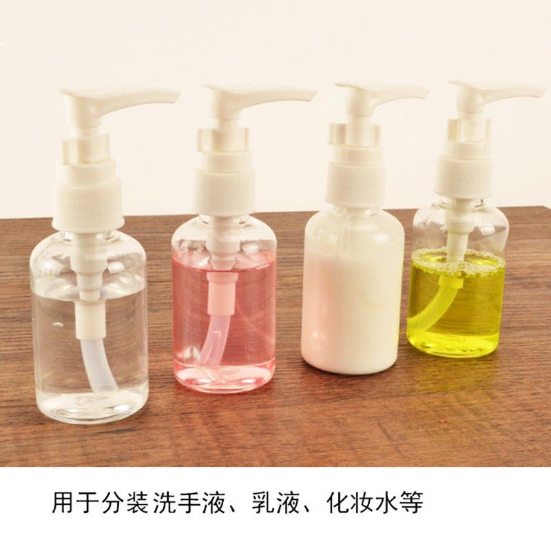 Picture of PET Transparent Pump Bottle Emulsion Press Bottle PET Transparent Plastic Squeeze Bottle Clip Pump Duckbill Bottling