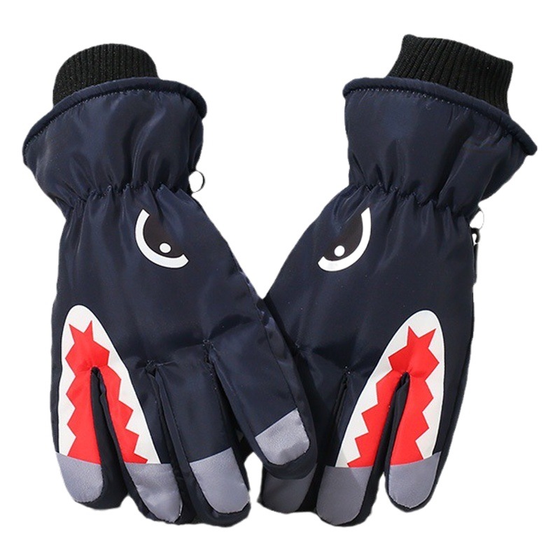 Children's Ski Gloves with Fleece Lining, Thickened, Waterproof, Windproof, Cold-Resistant, for Outdoor Snow Play, Cycling, and Winter Outdoor Skiing