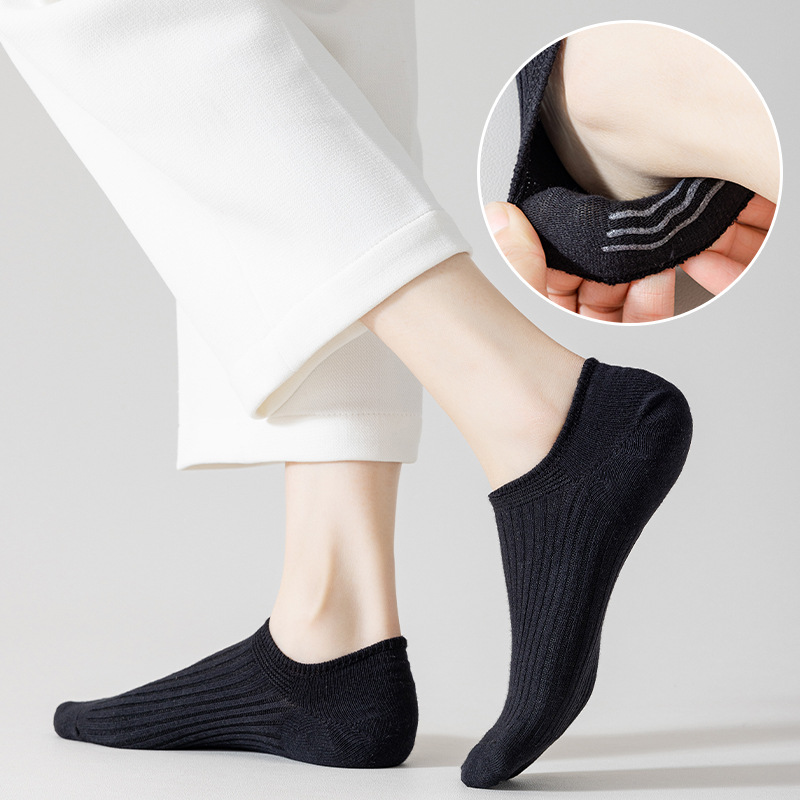 Picture of Double-Needle Socks 7A Antibacterial and Deodorant Boat Socks for Women Spring and Summer Cotton Socks Silicone Non-Slip Shallow Mouth Invisible Women's Cotton Socks