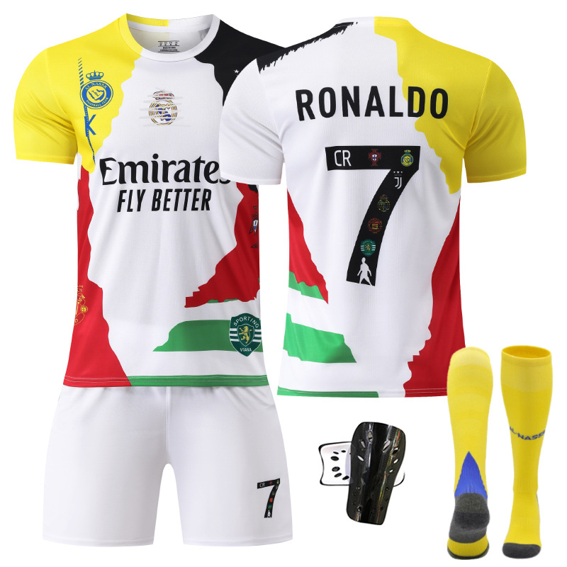 Cristiano Ronaldo Commemorative Jersey Short-sleeved Children's Football Clothes Ronaldo Team Clothes football jersey shirt