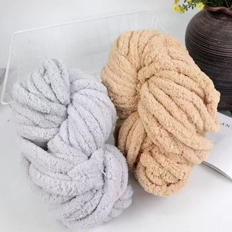 Finger thread, cat tail, carpet thread, hand-knitted DIY, soft hand-woven scarf, wrapped tree, extra thick ice strip thread