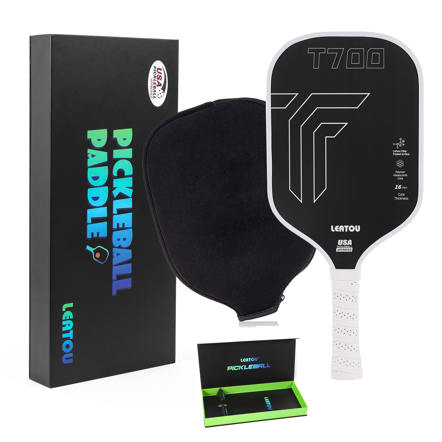 Picture of T700 Hot-Pressed Offensive Pickleball Racket Frosted Anti-Fall and Durable Pickleball Racket High-Strength Carbon Fiber Color Box
