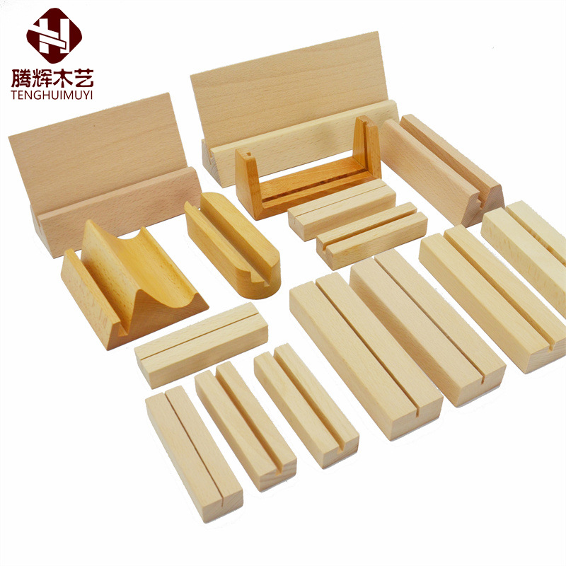Picture of Wooden postcard base solid wood calendar base dining card table card photo holder card holder table card holder calendar base