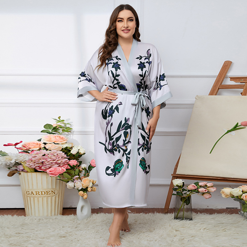 plus size Pajamas Yao Ting New Arrival Satin Pajamas Women's Summer Light Luxury Satin Chiffon Silk Nightgown Home Clothes WP2669