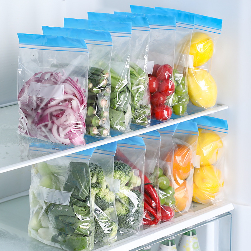 Picture of Amazon Food Preservation Bag Household Double Rib Sealed Food Grade Sealed Bag Food Self-Sealing Pe Refrigerator Freezer Bag