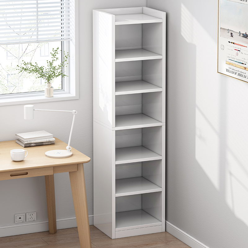 Bookshelf Floor-Standing Simple Household Multi-Layer Storage Cabinet Storage Cabinet Narrow Slit Small Bookcase Living Room Wall Opening