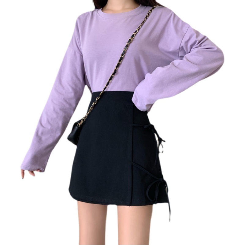 2023 New plus size Side Strap Design High Waist Slim A- line Skirt Short Skirt Instagram Popular Skirt Women's Summer