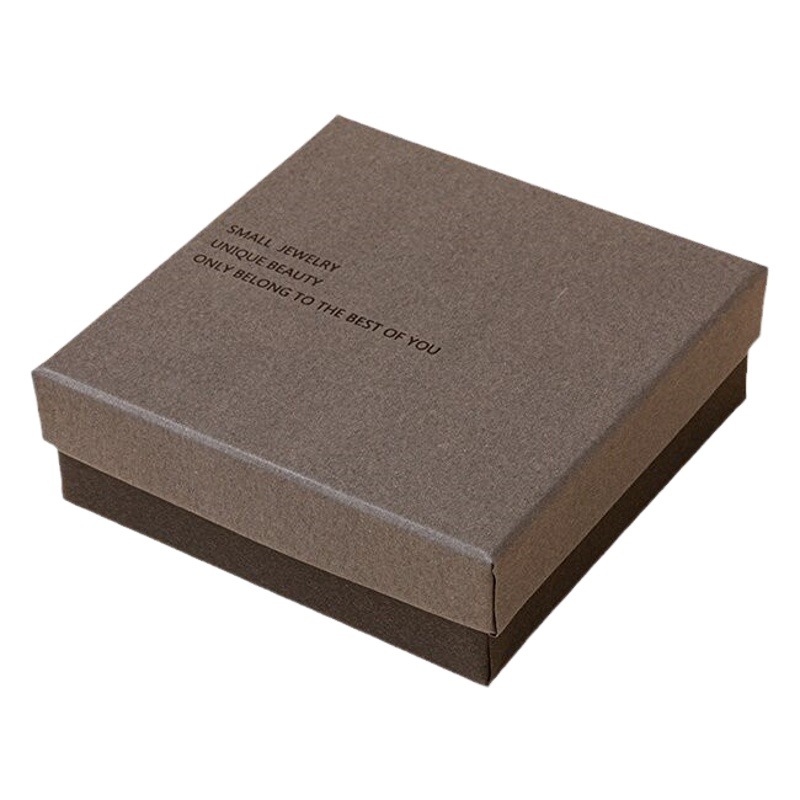In stock jewelry box ring necklace box Black gray stud earrings bracelet packing box light luxury earth cover jewelry box