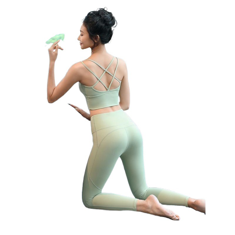 Picture of Cross-border Sexy Cross Belt Chest Pad Beauty Back Yoga Clothing Small Vest Women's Summer Thin Slim-fit Slimming Fitness Trend