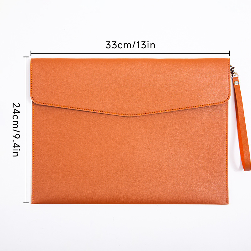 Picture of A4 leather file bag thickened file bag waterproof data bag business briefcase bill storage bag custom logo
