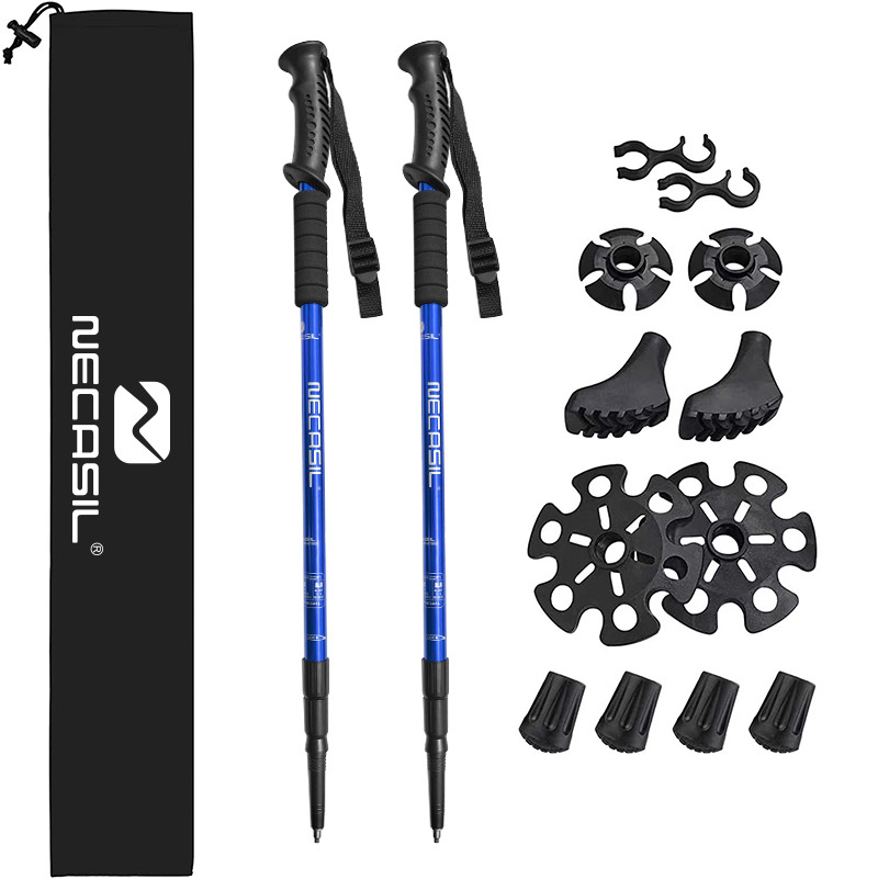Picture of Newkaro Outdoor Aluminum Alloy Trekking Pole Three-Section Telescopic Straight Handle Set Inner Lock Shock Absorption Cross-Border Hot Sale