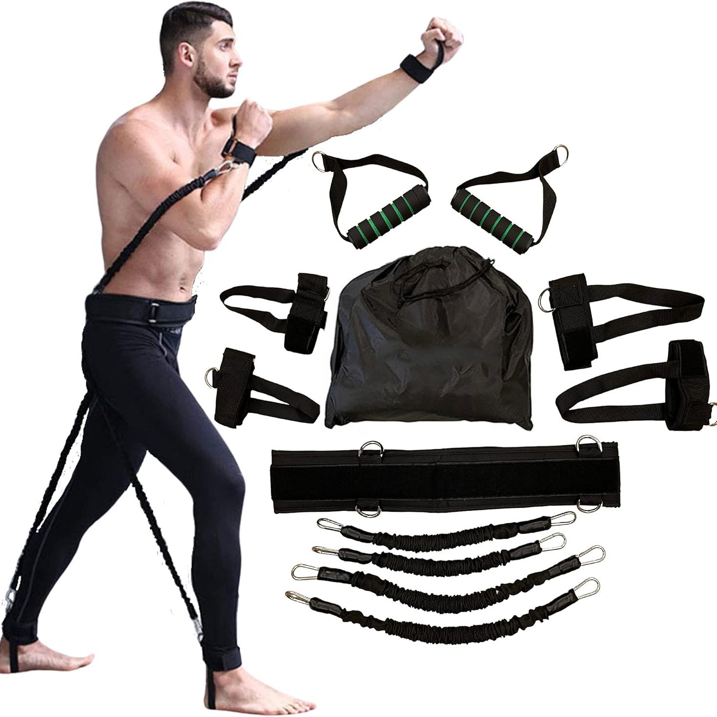Boxing Resistance Band Leg Waist Strength Trainer Basketball Jump Fight Bounce Trainer Pull Rope suit