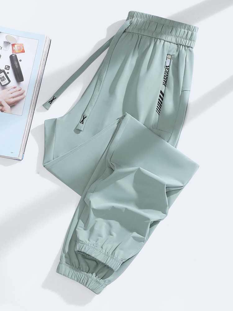 Summer Outdoor Ice Silk Sports Pants Women's Lightweight Breathable Loose Casual All-match Yoga Pants UPF50 Sun Protection Pants