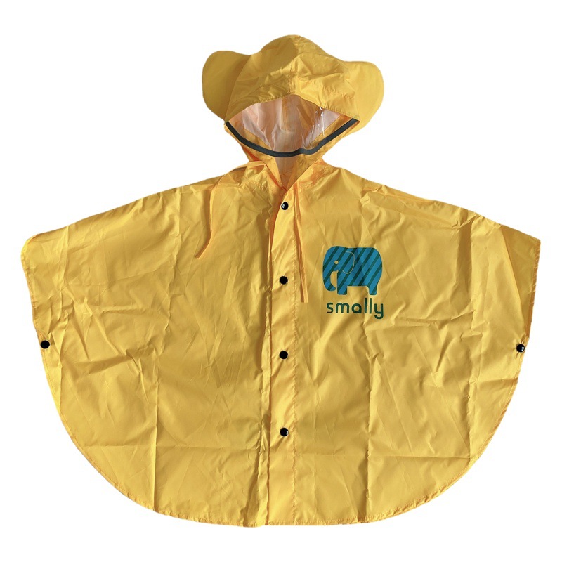 South Korea Children's Raincoat Kindergarten Riding Fashion Cartoon Poncho Cute Three-dimensional Poncho Light and Thin Poncho with Hat Brim