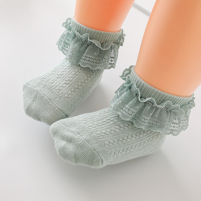 Picture of Summer New Girls Socks Spring and Autumn Korean Fashion Lace Sweet Princess Dance Lace Socks Children's Socks