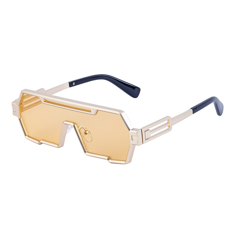 Picture of Retro Sunglasses for Men, Steampunk Style, Irregular Sunglasses, High-End Driving Glasses, Sun Protection One-Piece Glasses for Women
