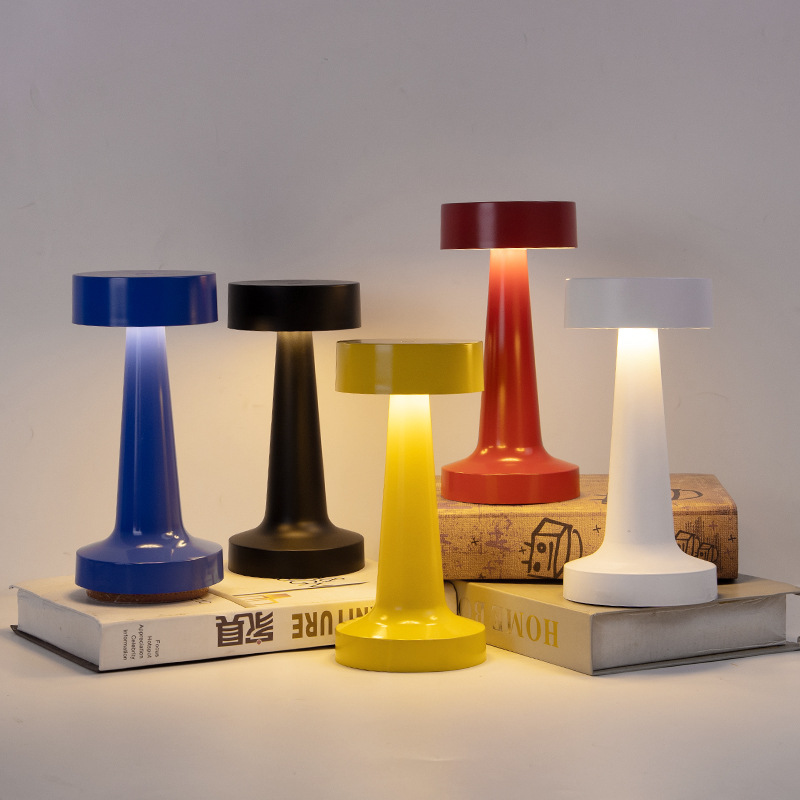 Decorative table lamp bar retro touch metal dumbbell table lamp charging advanced sense can do LOGO