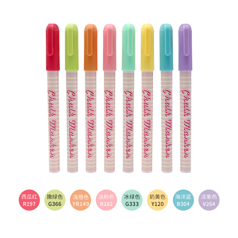 Picture of Somachi Erasable Pen Macaron 8-Color Liquid Chalk Set Kidsren's Graffiti Erasable Blackboard Advertising Marker Pen