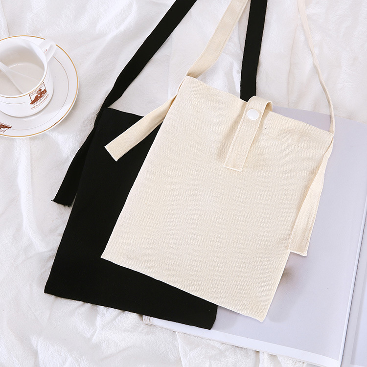 Factory wholesale spot Japanese ins girl shoulder small messenger bag blank cotton color mini canvas bag