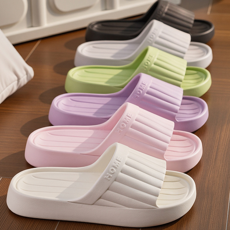 Vertical strip slippers men's soft soles indoor summer fashion casual slippers new home bathroom bath slippers women