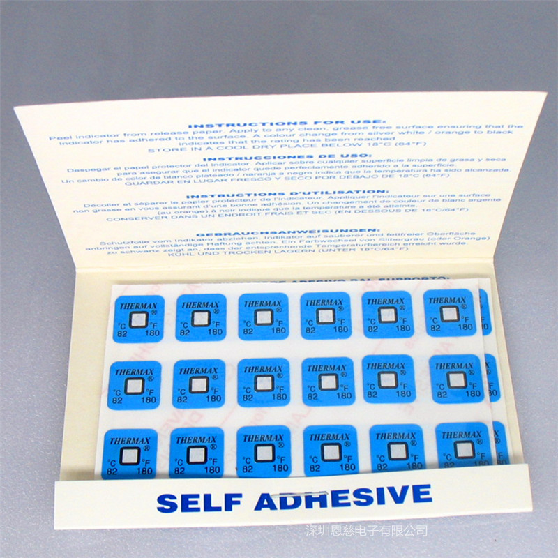Picture of [Agent] British THERMAX color changing temperature paper single grid 82 degrees TMC temperature measuring paper temperature measuring sticker temperature sensing paper