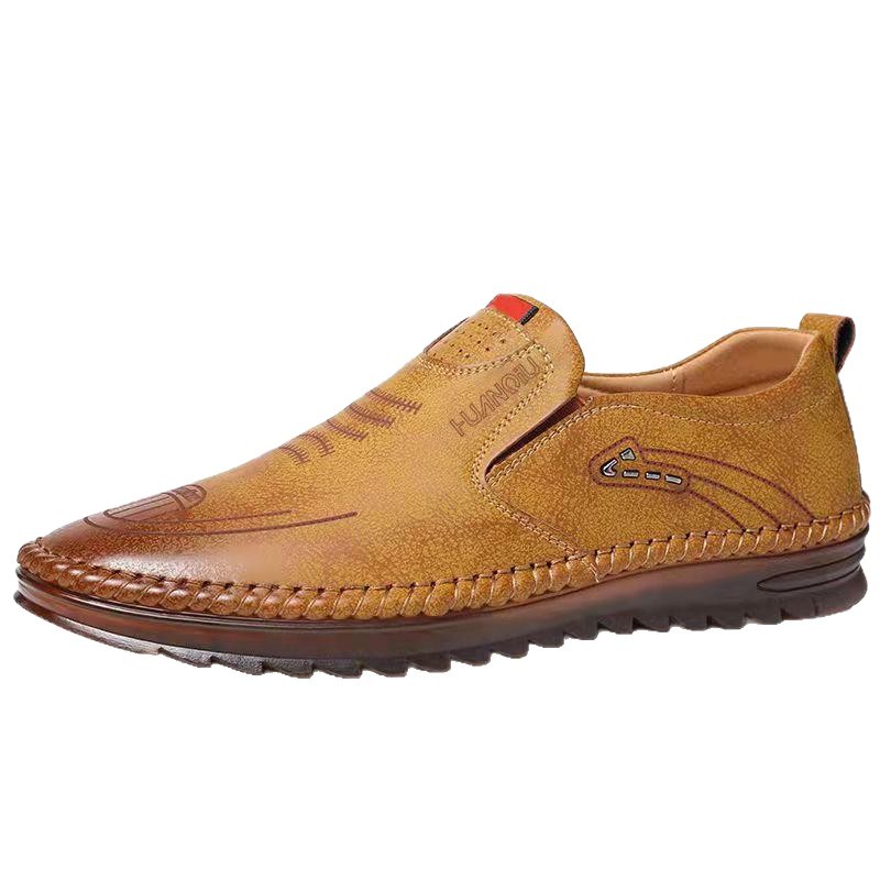 Picture of Men's leather shoes [single net same style] 2025 summer men's fashion soft leather casual soft sole wear-resistant beanie men's shoes
