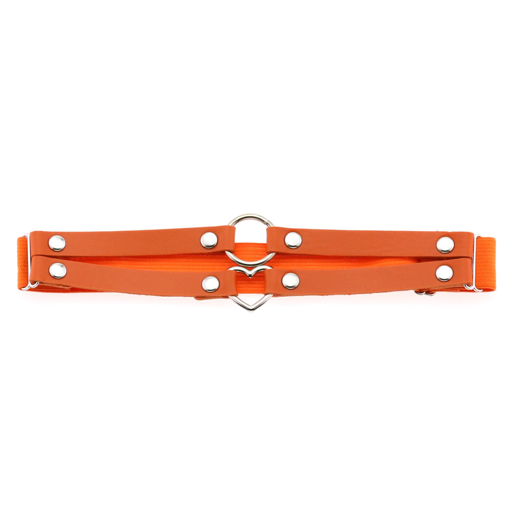 Picture of Cross-border personality temperament sexy punk style double-line ring leather thigh ring peach-shaped love-shaped elastic garter belt