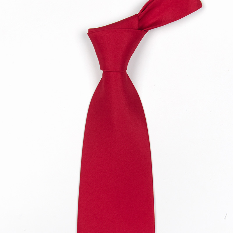 Picture of Lazy zipper easy to pull men's formal business 10cm pure blue red black professional work high quality tie