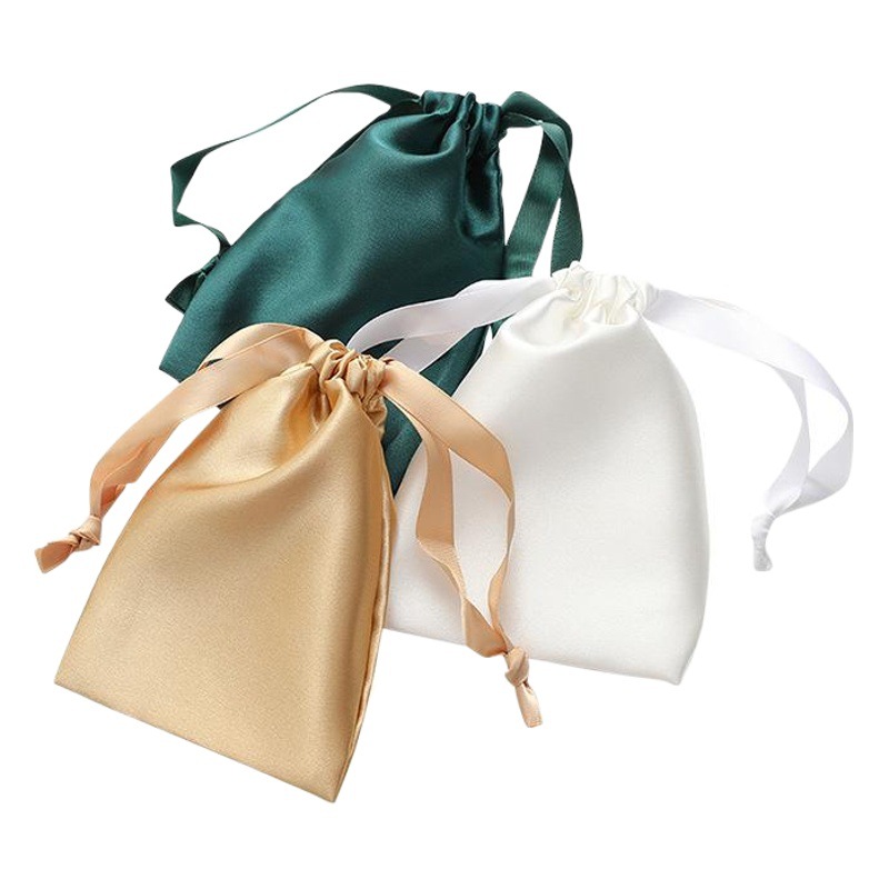 Simulated Silk Cloth Bag, Satin Figure, Gift Drawstring, Imitation Silk Bag, Cosmetics Satin Storage Bag in Stock