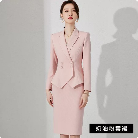 Picture of Spring and Autumn Fashion Double-breasted High-end Sense Business Dress Women's Dress Set Sales Department Beauty Salon Jewelry Store Work Clothes OL