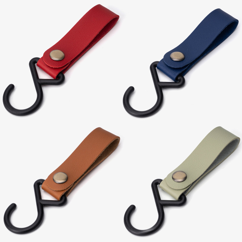 Outdoor camping kitchen supplies drying rack PU hook hook rack S-shaped leather keychain spot