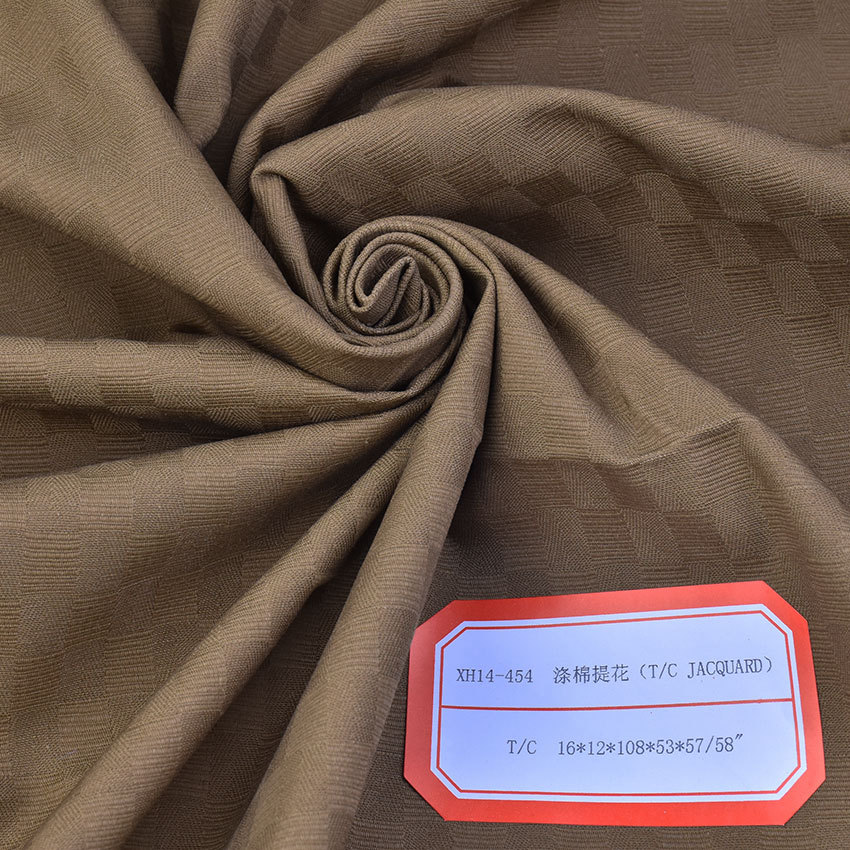 Polyester-Cotton Jacquard Thickened Workwear Fabric Casual Pants Woven Fabric Checkered Jacquard Work Uniform Fabric