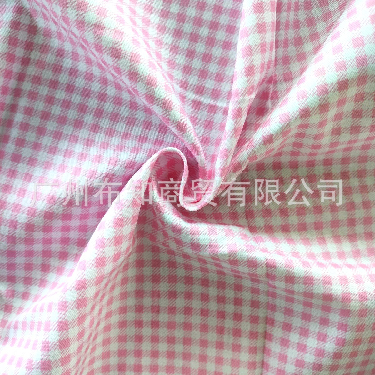 Cross-border hot selling cotton twill fabric pure cotton pink plaid home clothing decorative fabric sold by meter